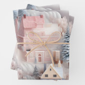 Prachtig 3D feestelijk kerstdorp Inpakpapier Vel (In situ)