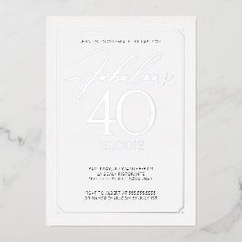 Prachtig 40 Elegante 40e Verjaardag Folie Uitnodig Uitnodiging