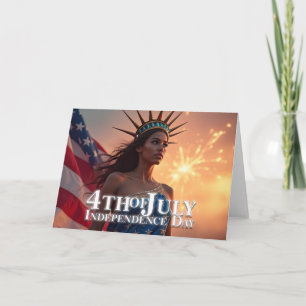 Prachtig 4 juli-ontwerp - Vuurwerk en vrijheid Kaart