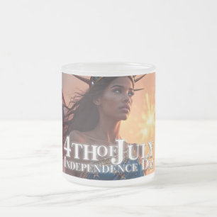 Prachtig 4 juli-ontwerp - Vuurwerk en vrijheid Matglas Koffiemok