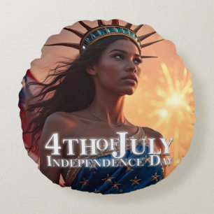 Prachtig 4 juli-ontwerp - Vuurwerk en vrijheid Rond Kussen