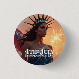 Prachtig 4 juli-ontwerp - Vuurwerk en vrijheid Ronde Button 3,2 Cm