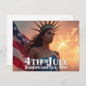 Prachtig 4 juli Ontwerp - Vuurwerk & Vrijheid Feestdagenkaart (Voorkant / Achterkant)