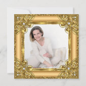 Prachtig 50 Foto elite Gold Pearl verjaardagsfeest Kaart (Achterkant)