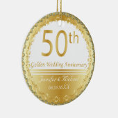 Prachtig 50e Golden Wedding Jubileum Keramisch Ornament (Rechts)