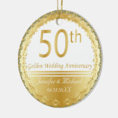 Prachtig 50e Golden Wedding Jubileum Keramisch Ornament (Links)