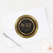 Prachtig 50e Golden Wedding Jubileum Ronde Sticker (Envelop)