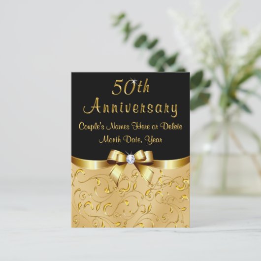 Prachtig 50e Jubileum Save the Date Post Kaarten (Staand voorkant)