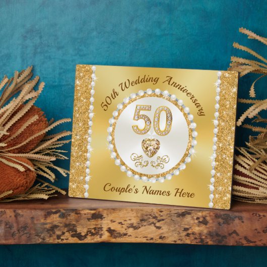 Prachtig, 50e Verjaardag Plaquette Persoonlijk Fotoplaat (Zijkant)