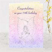 Prachtig 70ste verjaardag ontwerp kaart (Gele Bloem)