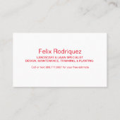 Prachtig aangelegde gazon foto Visitekaartje (Achterkant)