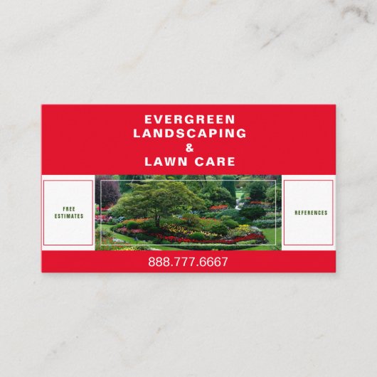 Prachtig aangelegde gazon foto Visitekaartje (Voorkant)