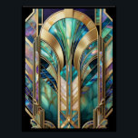 Prachtig Abalone Art Deco Poster. Perfect Poster<br><div class="desc">Dit is een prachtig Art Deco Poster met kleuren van Abalone. Ik heb het een heel klein zwart lijst gegeven. Ik heb het gevoel dat het zwart de prachtige kleuren in dit poster naar voren brengt. Een prachtig poster dat je had kunnen inlijsten. Iets anders in de manier van Art...</div>