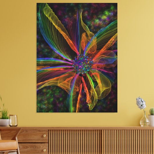 Prachtig Abstract bloemverpakt canvas (Insitu (Woonkamer))