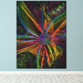 Prachtig Abstract bloemverpakt canvas Afdruk (Insitu (Houten vloer))