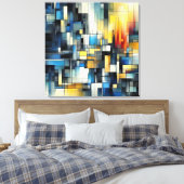 Prachtig Abstract in blauw Canvas Afdruk (Insitu (Slaapkamer))