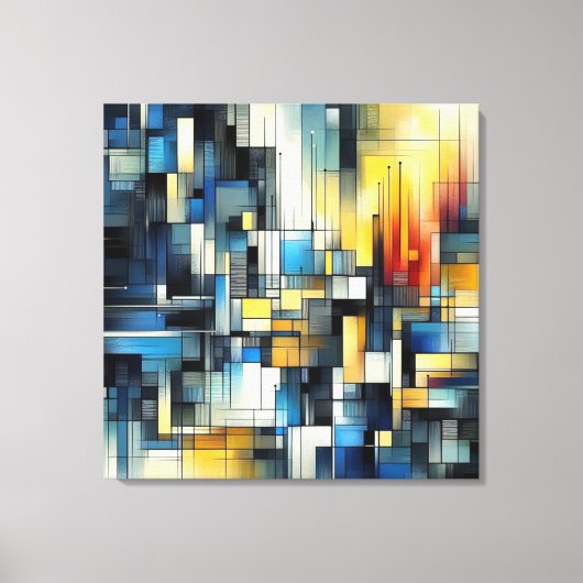 Prachtig Abstract in blauw Canvas Afdruk (Voorkant)