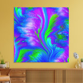 Prachtig Abstract in blauw, Paarse en groen Canvas Afdruk (Insitu (Woonkamer))