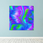 Prachtig Abstract in blauw, Paarse en groen Canvas Afdruk (Insitu (Houten vloer))