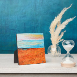 Prachtig Abstract strand schilderend Oranje blauw Fotoplaat