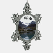 Prachtig Alaska! Tin Sneeuwvlok Ornament (Links)