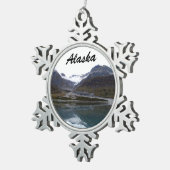 Prachtig Alaska! Tin Sneeuwvlok Ornament (Rechts)