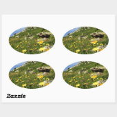 Prachtig! Alpiene bloemen Ovale Sticker (Vel)