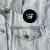 Prachtig Amerika Voetbal Fans T-shirt - Usa Vlag F Ronde Button 5,7 Cm (In situ)
