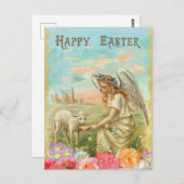 Prachtig antiek afbeelding van de paaskaart briefkaart (Voorkant / Achterkant)