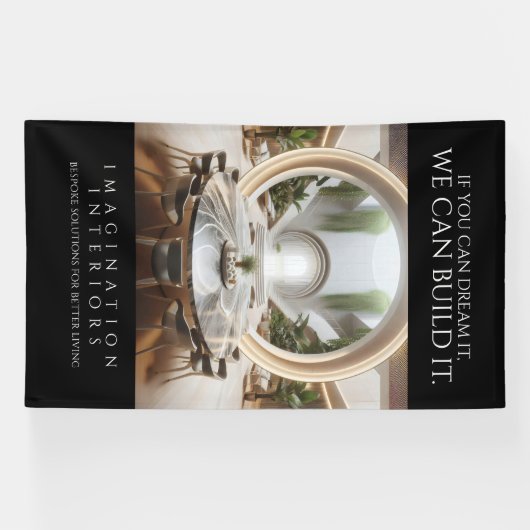 Prachtig architectonisch interieur Marmeren tafelb Spandoek (Horizontaal)