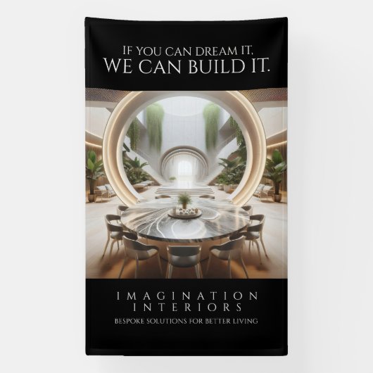 Prachtig architectonisch interieur Marmeren tafelb Spandoek (Verticaal)