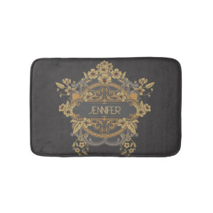 Prachtig Art Nouveau design met bloemen Badmat