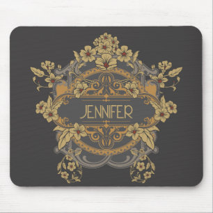 Prachtig Art Nouveau design met bloemen Muismat