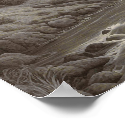 Prachtig artistiek middeleeuws landschap poster (Hoek)