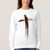 Prachtig artistiek rustiek kerstkruis trui (Voorkant)