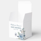 Prachtig Asblauw bloemig Baby shower Bedankdoosjes (Geopend)