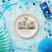 Prachtig Baby Bunny Deer Fox Floral Baby shower Papieren Bordje (Feest)