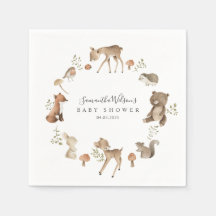 Prachtig Baby Bunny Deer Fox Floral Baby shower