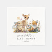 Prachtig Baby Bunny Deer Fox Floral Baby shower Servet (Voorkant)