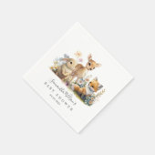 Prachtig Baby Bunny Deer Fox Floral Baby shower Servet (Hoek)