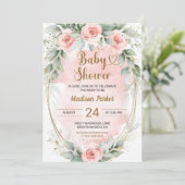 Prachtig Baby shower van Blush Rozen Kaart (Staand voorkant)