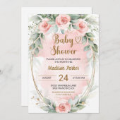 Prachtig Baby shower van Blush Rozen Kaart (Voorkant / Achterkant)