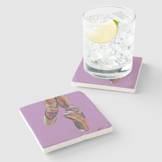 Prachtig Ballet Pointe Schoenen Marmeren Onderzett Stenen Onderzetter (Zijkant)