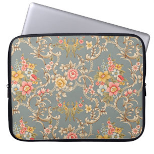 Prachtig Baroque Ornament vormend grensontwerp Laptop Sleeve