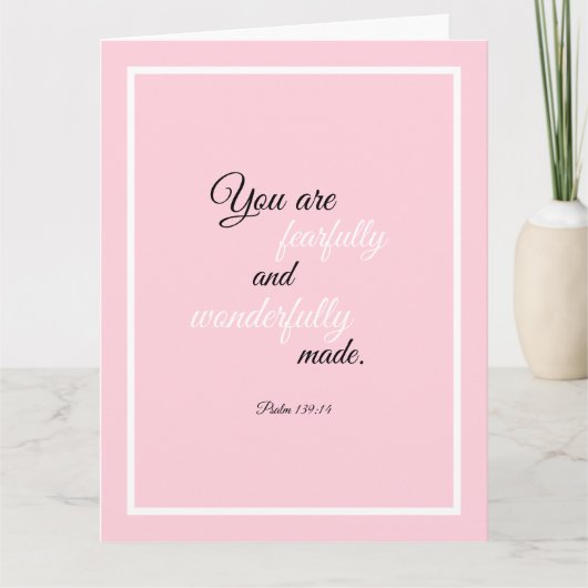 Prachtig bemoedigend bijbelcitaat Psalm 139 Kaart (Voorkant)