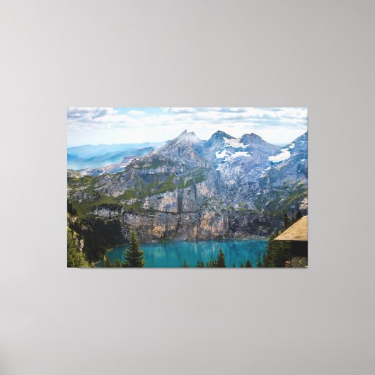 Prachtig berg- en oceaangezicht canvas afdruk (Voorkant)