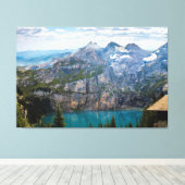 Prachtig berg- en oceaangezicht canvas afdruk (Insitu (Houten vloer))