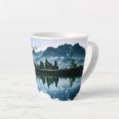 Prachtig berglandschap met John Muir-woorden Latte Mok (Rechterhoek)