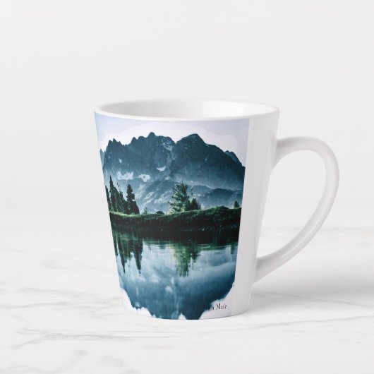 Prachtig berglandschap met John Muir-woorden Latte Mok (Rechts)