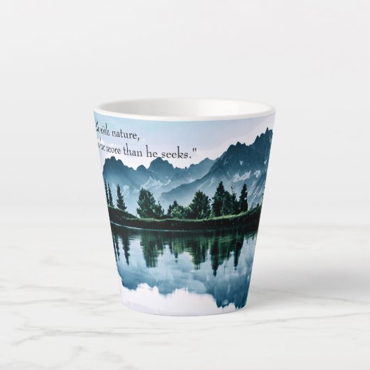 Prachtig berglandschap met John Muir-woorden Latte Mok (Voorkant)